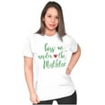 thumbnail image 3 of Christmas Kiss Me Under The Mistletoe Womens Slim Fit Graphic Tee Brisco Brands S, 3 of 5