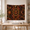 thumbnail image 5 of Compass Star Within Ornate Sun and Moon Panels, Mystical Vintage for Astronomy Fans, Celestial Wall Art, Housewarming Gift, Tapestry Wall Hanging for Study Room and Den, 5 of 7