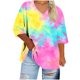 thumbnail image 2 of Heisall Womens Tshirts 3/4 Sleeve V-Neck Plus Size Loose Casual Print Daily Wear Fashion, 2 of 5