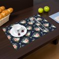 thumbnail image 2 of Placemat, Pioneer Flower Floral Print Pattern Place Mats Table Mat Set Of 2, PVC Washable Placemats for Party Kitchen Dining Decoration, 18x12 Inch, Fade Resistant, 2 of 6