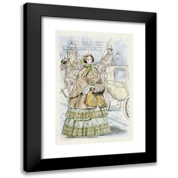 Henri Boutet 11x14 Black Modern Framed Museum Art Print Titled - 1952 Nineteenth Century Female Modes (1908)