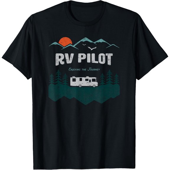 RV Pilot Camping Shirt Motorhome Travel Vacation Gift T-Shirt men and women can wear, black, white, gifts
