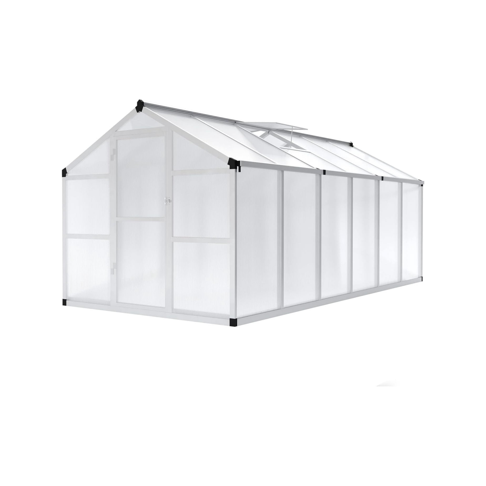 Greenhouse for Outdoors, Large Aluminum Greenhouses with Roof Vent and Quick Setup Structure, Greenhouse Heavy Duty with PC Panels, Walk-in Green Houses for Winter Garden,Backyard,Patio,Lawn