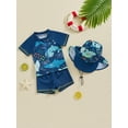 thumbnail image 3 of Lairauiy Baby Toddler Boys Swimsuit Infant Girl Swimsuits 6 12 18 24M 2T 3T 4T 5T Bathing Suit Swimwear 3Pcs Set Rash Guard Hat, 3 of 9