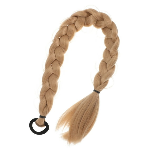 SEWCHICS Khaki Braided Ponytail Extension for Women's High Temperature Silk Hair Tie Fashionable Design 24 Inch