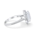 thumbnail image 5 of Halo Emerald Cut Wedding Engagement Ring CZ 925 Sterling Silver Size 10, 5 of 5