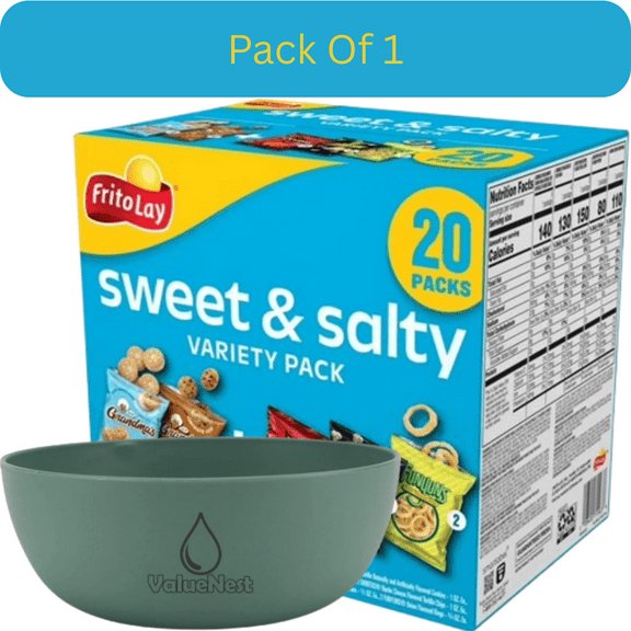 Frito-Lay Grandma's & Frito Mix Variety Pack Snack Chips, 20 Count Multipack with Olive Green Bowl by ValueNest