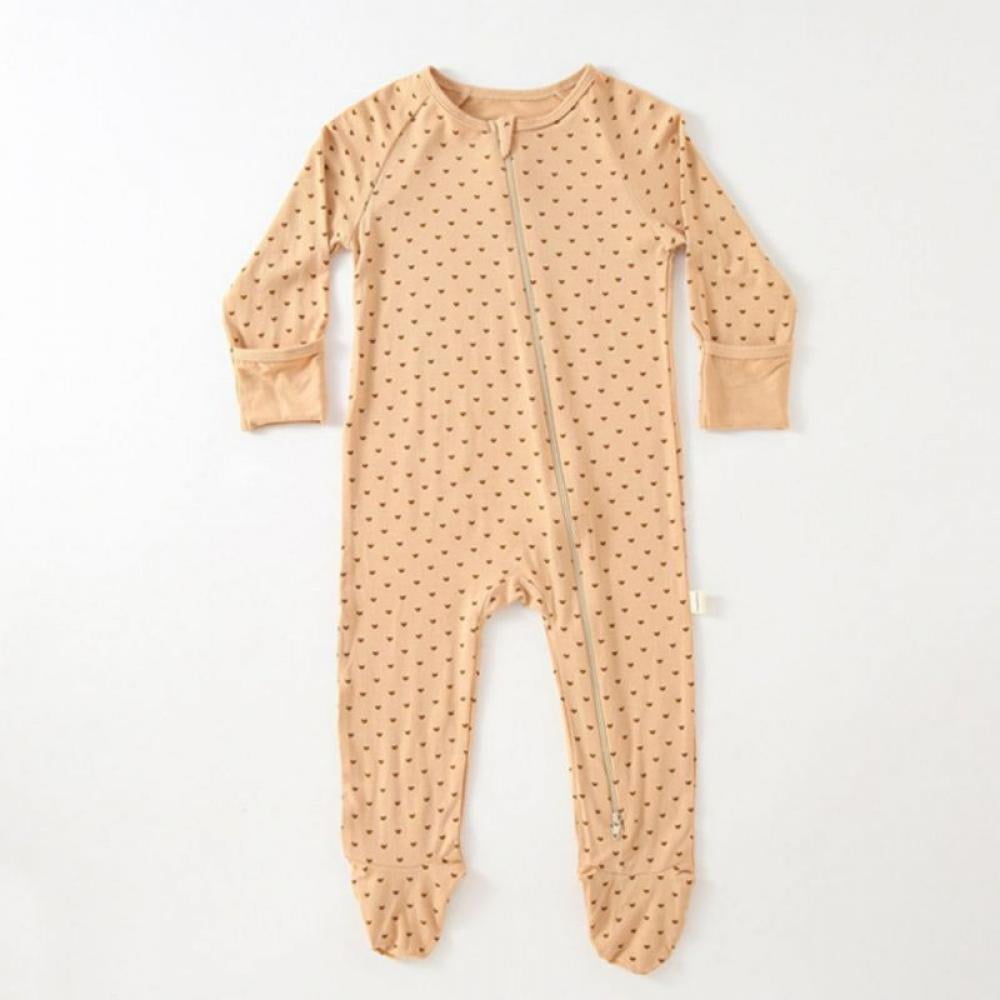 BULLPIANO 024M Baby Footed Pajamas with Mitten Cuffs Girls Boys