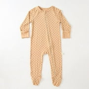 BULLPIANO 0-24M Baby Footed Pajamas with Mitten Cuffs - Girls Boys Footie Sleeper Newborn , Zipper Footies Sleep and Play Pajamas