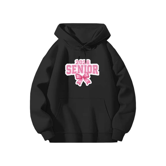 2026 Senior Graduation Hoodie for Men & Women, Casual Pullover Sweatshirt with Pocket, Polyester Long Sleeve Hooded Sweatshirt for Graduation Gift, Daily Wear S