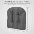 thumbnail image 3 of Aimee Lii 4 Pack 17.5 x 17 Inch U-Shaped Chair Pads with Polyester Cover, Outdoor Patio Furniture, Gray, 3 of 9