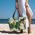 thumbnail image 6 of Fuzoiu Tropical Floral Jungle Print Waterproof Beach Tote Bag for Women Girls with Zipper,Sandproof Pool Swim Bag,Large Capacity Beach Travel Bag for Pool Swim Travel Everyday, 6 of 7