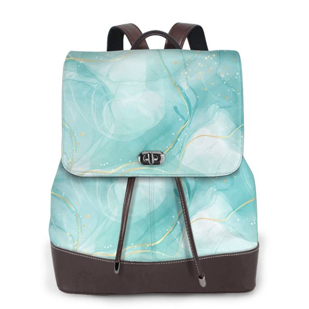 Fotbe Blue Marble Mochila Bolso con Estampado para Mujer, Mochila Antirrobo de Nylon Impermeable, Bolsa Ligera de Hombro