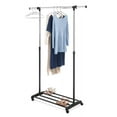 thumbnail image 4 of Whitmor Deluxe Adjustable Garment Rack, Wood, Black and Chrome  18.37 L x 36.25 W x 68 H, 4 of 11