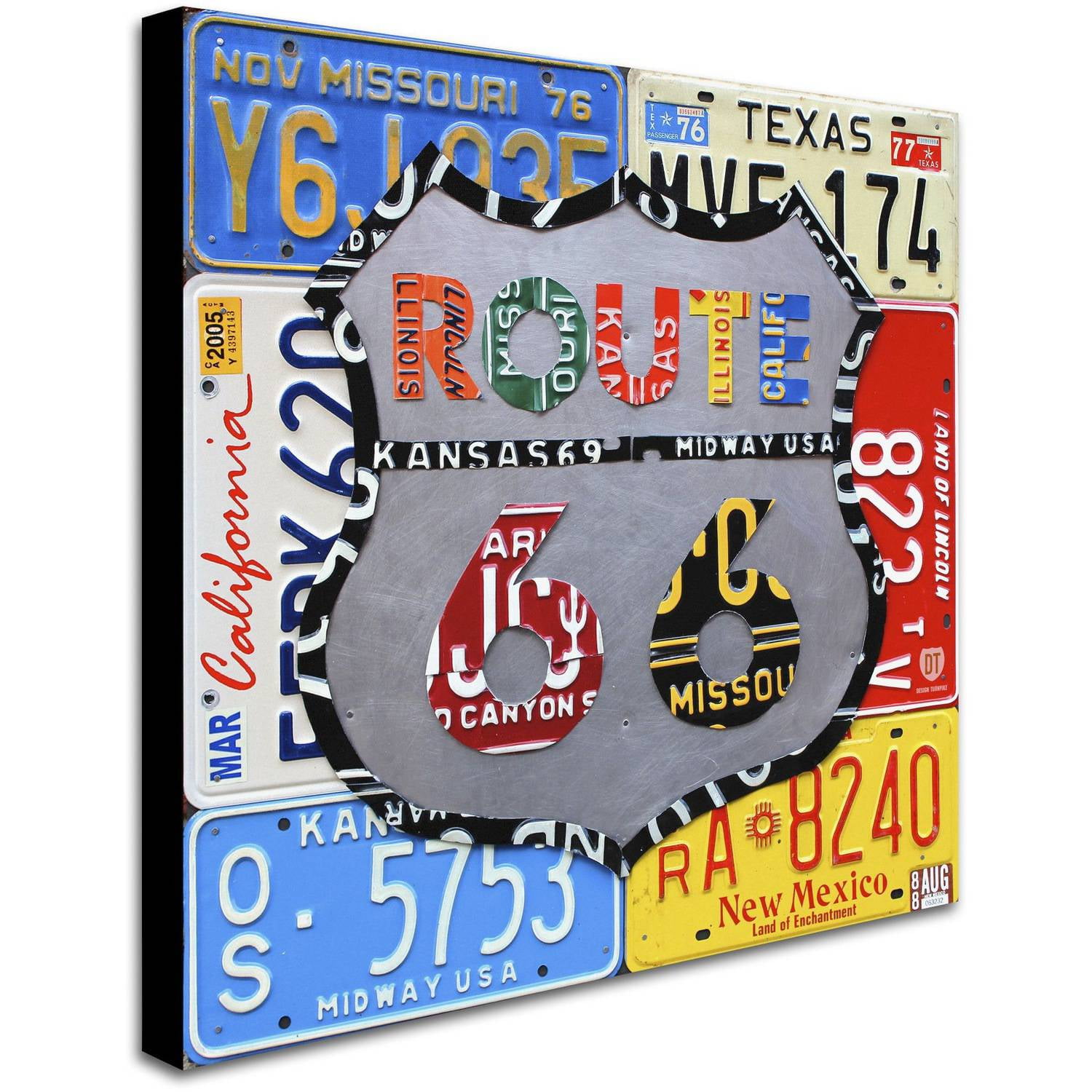 Trademark Fine Art 'Route 66 Road Sign' Canvas Art by Design
