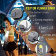 thumbnail image 3 of Lighting Modes Usb Rechargeable Jogging Light Walking Light Clothes pin Light Running Light Fishing Lamp, 3 of 5