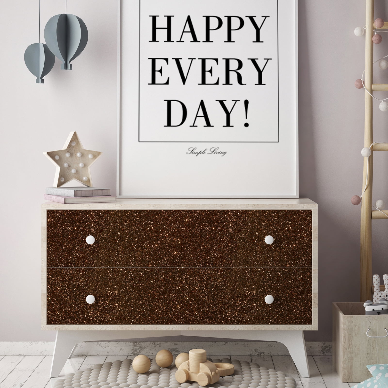 CHIHUT Dark Brown Glitter Peel and Stick Wallpaper for Bedroom Brown Glitter Contact Paper for Countertops Waterproof Wall Paper Removable Self Adhesive Paper Vinyl Roll for Cabinets 15.7''x236''