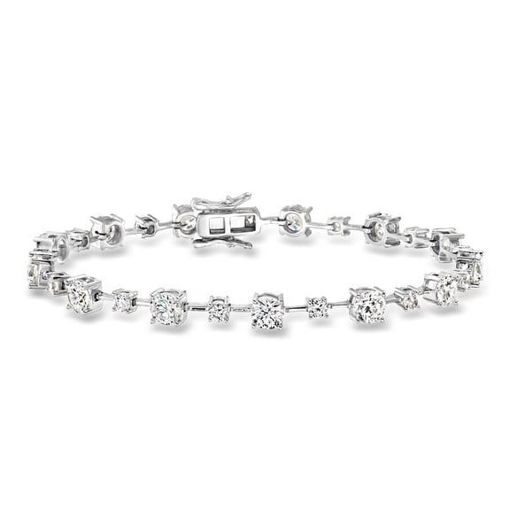 Ross-Simons 6.75 ct. t.w. CZ Station Bracelet in Sterling Silver, Women's, Adult