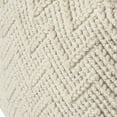 thumbnail image 2 of Ivory Hand Woven Wool Square Pouf With Chevron Pattern, 2 of 3