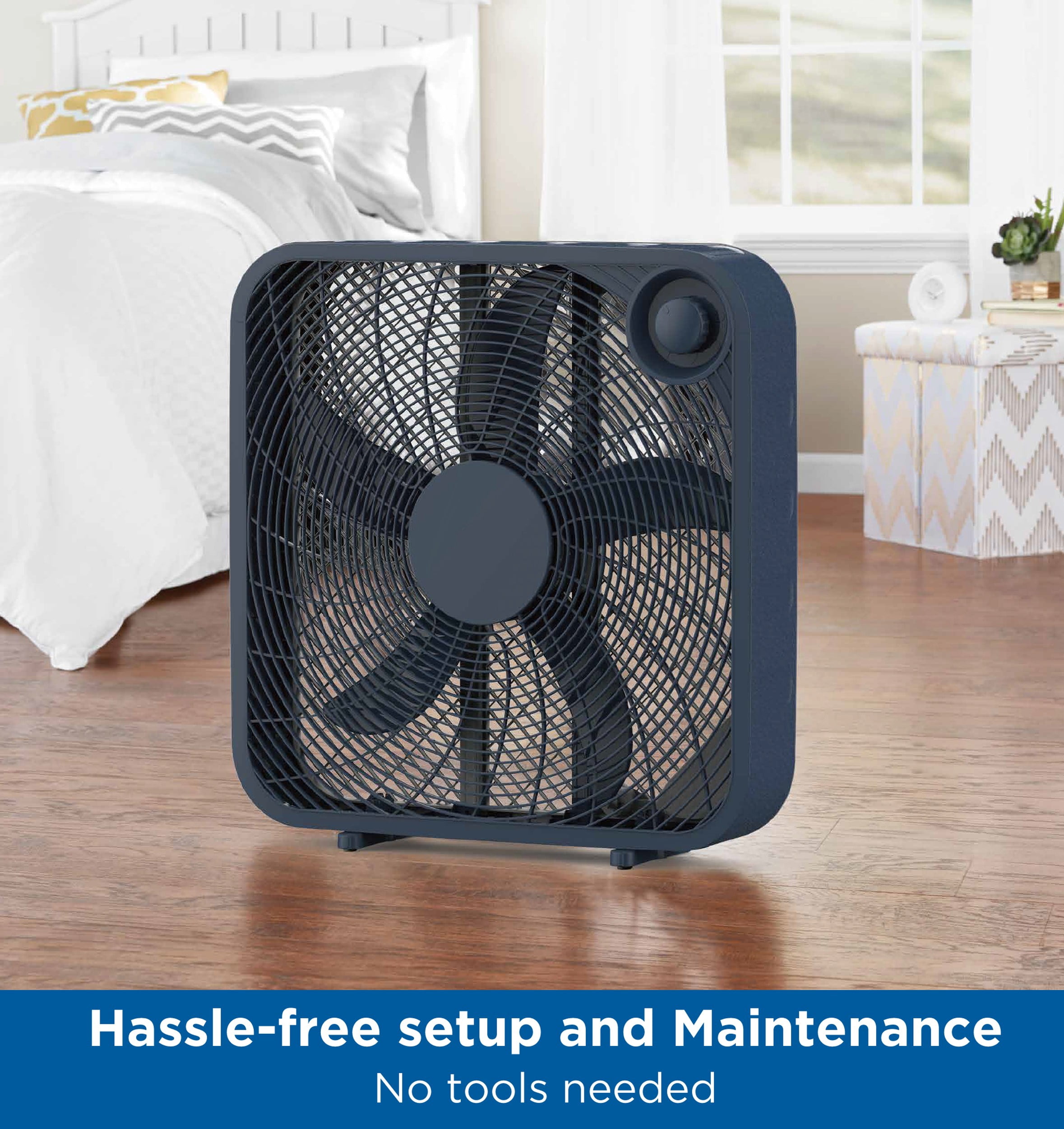 Mainstays 20" 3-Speed Portable Box Fan, FB50-16HI, New, Indigo