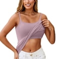 thumbnail image 6 of OIUUAK Women Tank Tops Built in Bra, Seamless Ribbed Cami Double Lined Padded Spaghetti Strap Summer Workout Tops Sleeveless Athletic Shirts, Beige, 6 of 6