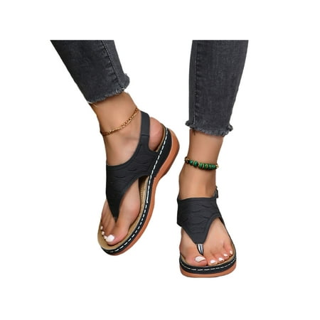

Daeful Flip Flops for Women Comfortable Arch Support Sandals Thong T-Strap Casual Summer Wide Width Sandals