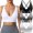 Black White Gray 3 Pack, variant on AEXTO Women's Sports Bras Adjustable Deep V Neck Bras Wireless Spaghetti Strap Criss Cross Padded Low Support Sexy Bras gym sport bra