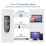 Mini Portable 1D 2D Barcode Scanner, QR Code Screen Image Reader PDF417 Data Matrix USB Wired Scanning 2.4G