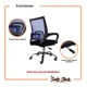thumbnail image 5 of Silla Oficina Giratoria Malla Base Metalica Colores Msi, 5 of 12