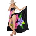 thumbnail image 5 of HAPPY BAY Women's Beachwear Summer Bikini Wraps Beach Wrap Sarong Skirt Bathing suit Swimsuit Swim Cover ups for Swimwear Coverups Women One Size Black, Leaves, 5 of 5