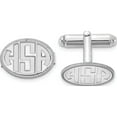 thumbnail image 1 of 14K White Gold 14Kw Oval With Boarder Recessed Letters Monogram Cuff Links (12 X 17) Made In United States xna624w, 1 of 5