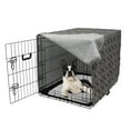 thumbnail image 5 of Geometric Dog Crate Cover, Modern Monochrome Design Dimension Effect Striped Cubes Pattern, Easy to Use Pet Kennel Cover Small Dogs Puppies Kittens, 7 Sizes, Seal Brown and Eggshell, by Ambesonne, 5 of 6