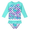 thumbnail image 3 of Cute Sequins Toddler Baby Girl Swimwear Long Sleeve UPF50+ Infant Bathing Suits Bright Ruffle Swimsuit Kids Two Piece Beachwear, 3 of 5