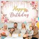 thumbnail image 5 of Decoraciones de fondo de feliz cumpleaños para mujeres, suministros para fiestas, fondo de rosas, fotografía para niñas y niños, pancarta floral con purpurina, decoración para bodas y baby shower., 5 of 7
