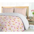 thumbnail image 5 of Ambesonne Sweets Duvet Cover Sets, Ice Cream Cones Stars Desert, 2-Queen, Pink Dark Yellow, 5 of 7