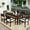 Dark Brown, variant on Harper & Bright Designs 7 Piece Acacia Wood Outdoor Dining Set for 6, Wood Table and Chairs with Soft Cushion for Patio Balcony and Backyard, Grey