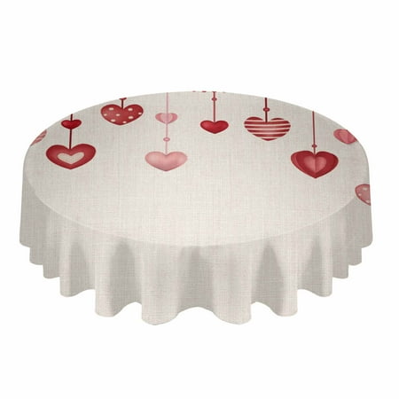 

Round Tablecloth Valentine S Day Love Waterproof Wedding Banquet Table Cover Dining Decorative