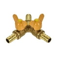 thumbnail image 5 of Uxcell 3 Way Shut off Ball Valve 0.4" Dia Barb Y Shaped Brass Tee Connector Switch Stainless Steel, 5 of 7