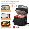 thumbnail image 3 of Tirrinia Large Insulated Lunch Bag for Men, Women, Adult Double-Layer Leakproof Bag, Black, 3 of 8