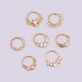 thumbnail image 4 of 1Pc Women Cubic Zirconia Inlaid Nose Ring Helix Earring Hoop Piercing Jewelry, 4 of 8