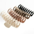 thumbnail image 4 of 8-Piece Set: 4.3" Large Acrylic Hair Claw Clips with Sturdy Metal Spring & Inner Teeth - Lightweight, Non-Damaging Design for Thick/Thin/Curly/Long Hair - 90s Retro Rectangular & Classic Styles for, 4 of 6