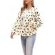 thumbnail image 4 of Chaqueta de forro polar INSPIRE CHIC para mujer, abrigo sin cuello de estampado floral vintage de manga larga, abrigo cálido de invierno, L Beige, 4 of 6