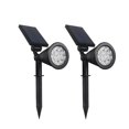 thumbnail image 1 of Focos de paisaje con energía solar, iluminación solar para pasarelas para patio, jardín, camino, camino de entrada, pared, piscina, decoración de patio, blanco cálido, paquete de 2 Sol brill, 1 of 5