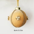 thumbnail image 3 of Honeplcked 3.15in Yellow Velvet Christmas Tree Balls Decorations, Hanging Shatterproof Christmas Tree Balls Ornaments with Rope for Christmas Home Indoor Holiday Party Decor, 3 of 6