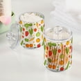 thumbnail image 2 of Yayeee 2 Pack Qtip Holder Bathroom Cotton Swab Canister with Lid Clear Dispenser Set, White Vegetables Pattern, 2 of 6