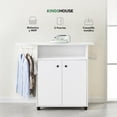 thumbnail image 3 of Tabla de Planchar con Gabinete de 2 Puertas Color Blanco, Mueble Organizador de Lavandería, 3 of 8