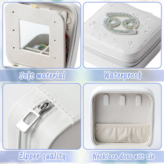 GROBRO7 Square Jewelry Box for Bracelets, 10x10x5 cm, White,1 Count