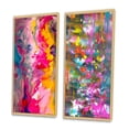 thumbnail image 3 of Designart "Retro Groove Summer Abstract Expressionism" Peinture Abstraite Encadrée Art Mural Ensemble de 2 - Art Mural Encadré Rose Moderne Ensemble de 2, 3 of 6
