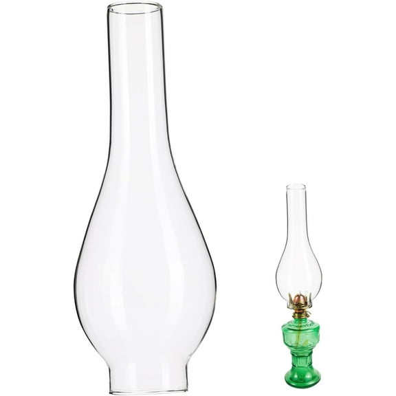 UEETEK Clear Glass Kerosene Lamp Chimney Replacement for Home Use with Windproof Feature