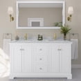 thumbnail image 2 of Wyndham Collection 60" Square Sink Wood Double Bathroom Vanity in White, 2 of 5